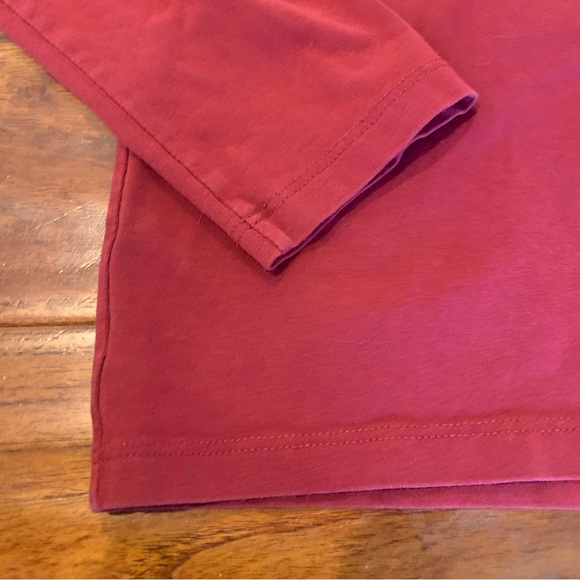 Fair Indigo Long Sleeve Tee Women's Size L Red Organic Pima Cotton Made In Peru - Picture 4 of 8